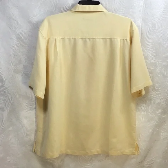 VTG 🌵Canyon Creek Lemon Cream Rayon Blend Short Sleeve Sz.L - Picture 3 of 6